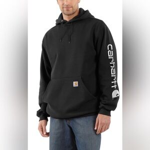 Carhartt Men's Black Sweatshirt with Logo Sleeve